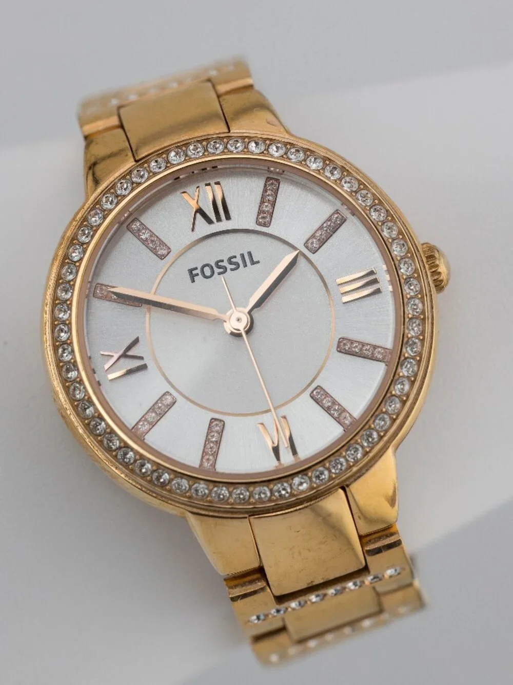 Fossil Virginia ES3284 Rose Gold Crystal Quartz Analog Women's Watch New Battery